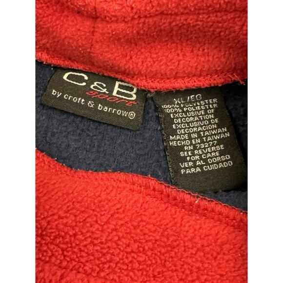 Vintage C&B Sport Blue Red XL Embroidered Snowman Xmas Lights Fleece Sweatshirt - Picture 2 of 9